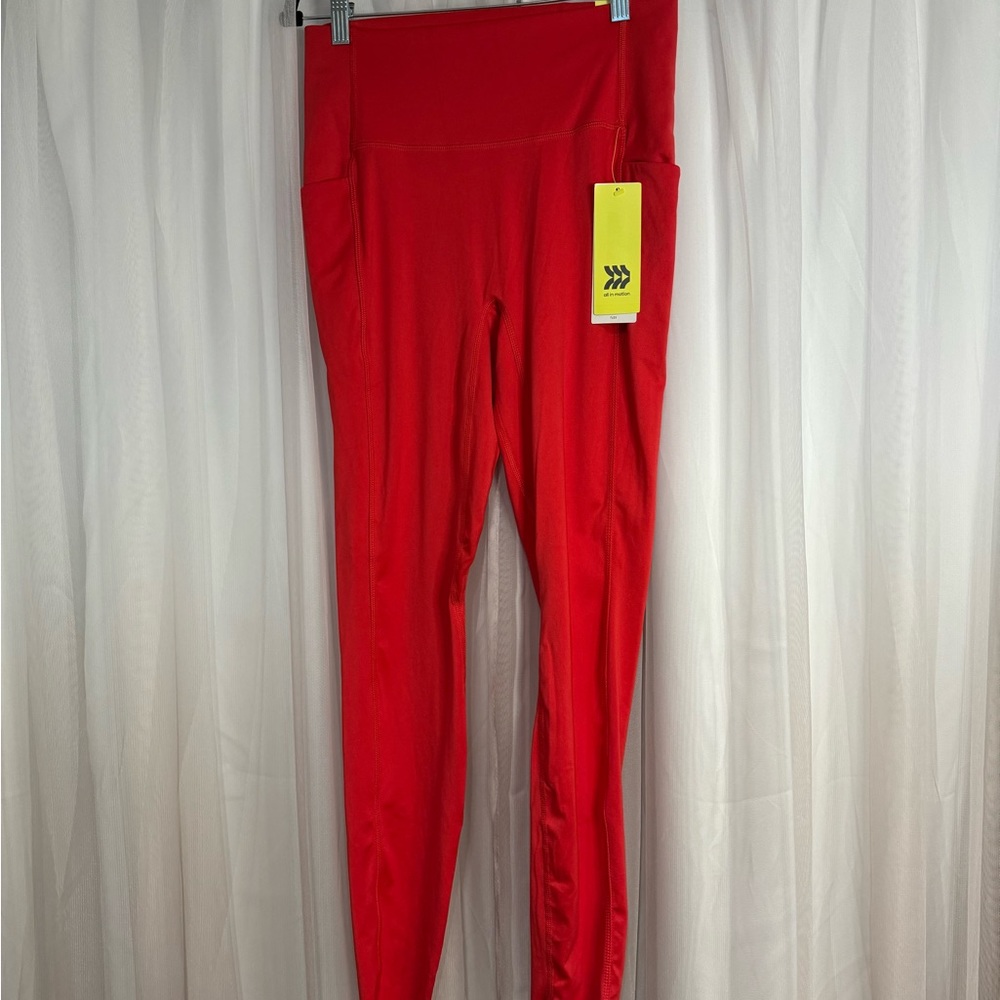 NWT All In Motion red/orange leggings Sz M